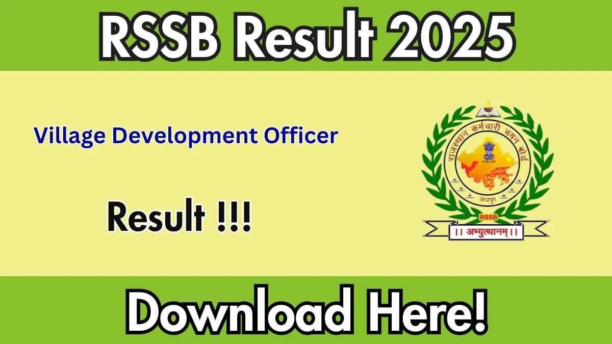RSSB VDO Result 2025 Out – Village Development Officer Result PDF Download