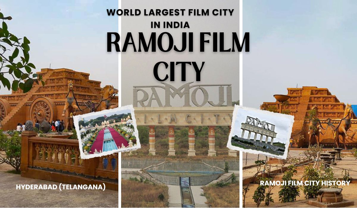 दुनिया का सबसे बड़ा फिल्म स्टूडियो कहां है – हैदराबाद स्थित रामोजी फिल्म सिटी का दृश्य, जिसे हैदराबाद फिल्म सिटी भी कहा जाता है 🔹 Image Title (Hindi) दुनिया का सबसे बड़ा फिल्म स्टूडियो – रामोजी फिल्म सिटी हैदराबाद